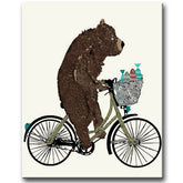 Painting by Numbers Animals Brown Bear on A Bike