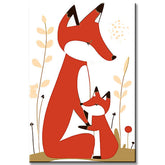 Painting by Numbers Fox Family
