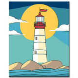 Painting by Numbers Lighthouse At Night
