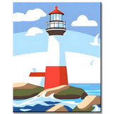 Painting by Numbers Lighthouse in The Sea