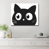 Painting by Numbers Cat Face Black and White