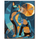 Painting by Numbers Geometric Illustration Cat