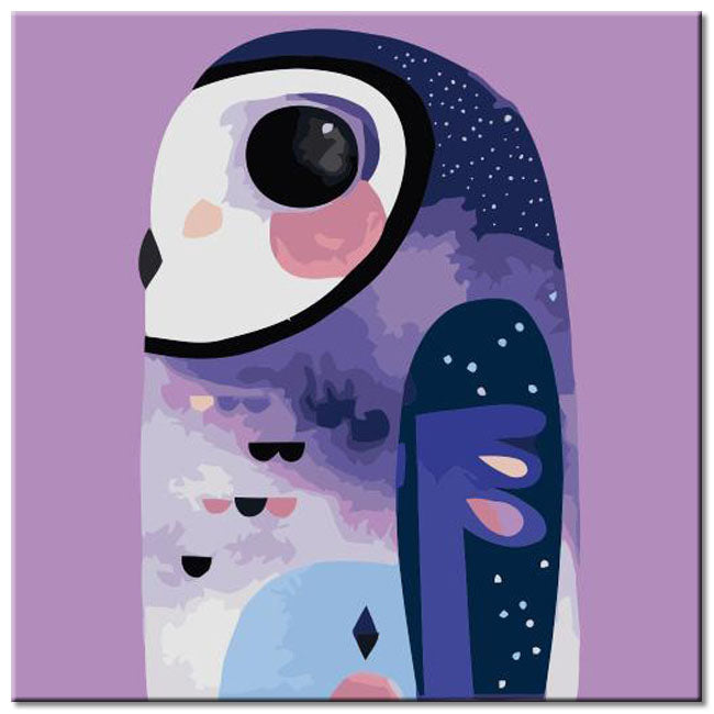 Painting by numbers illustration owl portrait shipping from DE
