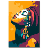 Painting by Numbers Art Culture Woman with Colorful Drawings on Her Face and Body