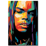 Painting by Numbers Art Culture Person with Colorful Paints on Their Face in Indian Look