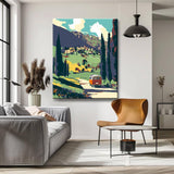 Paint by Numbers Art Landscape Car DrIVes Along A Path