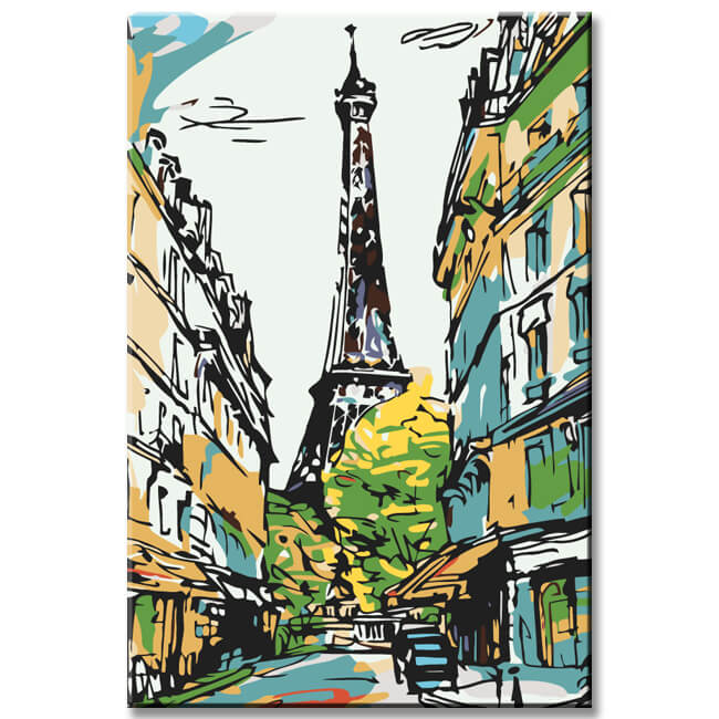 Painting by Numbers Art Landscape View of the Eiffel Tower in Paris