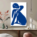 Painting by Numbers Art Woman in Blue with Bent Leg