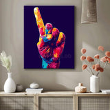 Painting by Numbers Art Colorful Hand with Crossed Fingers