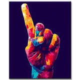 Painting by Numbers Art Colorful Hand with Crossed Fingers