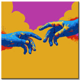 Painting by Numbers Art Two Colorful Hands Holding Each Other