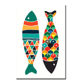 Painting by Numbers Art Two Colorful Fish Lie Head To Tail