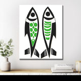 Paint by Numbers Line Drawing 2 Fishes Opposite Each Other