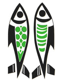 Paint by Numbers Line Drawing 2 Fishes Opposite Each Other