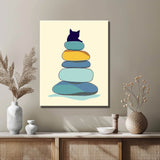 Paint by Numbers Art Stacked Stones on Cat