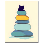 Paint by Numbers Art: Rock Pile with Cat