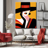 Painting by numbers art woman with pink black hat