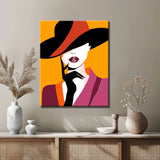 Painting by Numbers Art Woman with Pink Black Hat