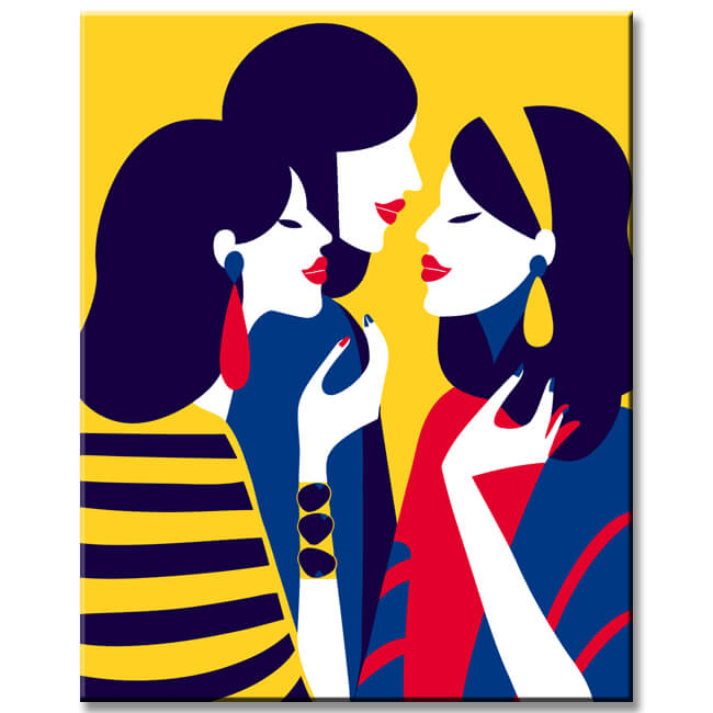 Painting by Numbers Art Three women are talking