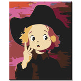 Paint by Numbers Art Child with Black Cowboy Hat