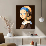 Painting by Numbers Art Girl with Blonde Long Hair and Blue Headband