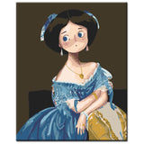 Painting by Numbers Art Woman Wearing Blue Dress