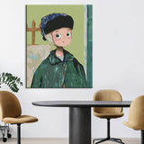 Paint by Numbers Art Boy with Green Cap and Jacket