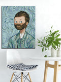 Painting by Numbers Art Man with Full Beard and Blue Background