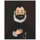 Painting by Numbers Art Elderly Man with Beard and White Collar