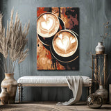 Painting by numbers art lifestyle heart motifs in coffee foam