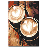Painting by Numbers Art Lifestyle Heart Motifs in Coffee Foam
