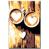 Painting by Numbers Art Lifestyle Heart Motifs in Coffee Foam