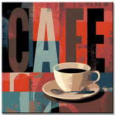 Painting by Numbers Art Lifestyle Red Coffee Cup on A Base with Different Terms