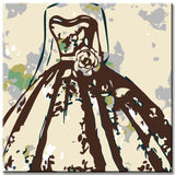 Painting by Numbers Art Lifestyle Black and White Dress with Flowers