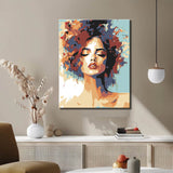 Painting by Numbers Art Lifestyle Woman's Head with Different Colors in Her Hair