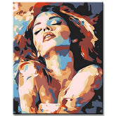 Painting by Numbers Art Lifestyle Woman with Blobs of Paint