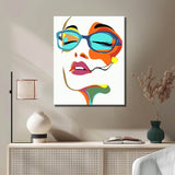 Painting by Numbers Art Lifestyle White Face with Colored Eyes, Mouth and Nose and Blue Glasses