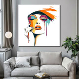 Painting by Numbers Art Lifestyle Face with Colored Spots and Cylinder