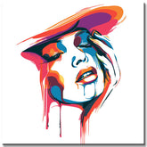 Painting by Numbers Art Lifestyle Face with Colored Spots and Cylinder