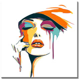 Painting by Numbers Art Lifestyle Face with Colored Spots and Cylinder