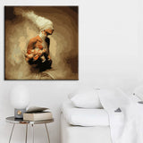 Painting by Numbers Art Lifestyle Woman with Covered Eyes and Flower in Her Arms