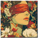 Painting by Numbers Art Lifestyle Woman with Covered Eyes and Flower in Her Arms