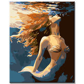 Painting by Numbers Art Lifestyle Redhead Mermaid Underwater