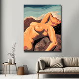 Painting by Numbers Art Lifestyle Naked Female Body Sitting on The Stone