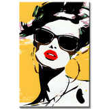 Paint by Numbers Art Lifestyle Woman with Sunglasses and Red Lipstick
