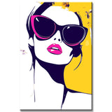 Painting by Numbers Art Lifestyle Woman with Sunglasses and Pink Lipstick