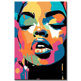 Paint by Numbers Art Lifestyle Face with Rainbow Colors and Glitter