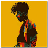 Painting by Numbers Africa Person Golden Lips & Glasses