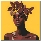 Paint by Numbers Art Lifestyle African Woman against Yellow Background