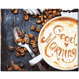 Painting by Numbers Art Lifestyle Cup of Coffee with Lettering in The Foam